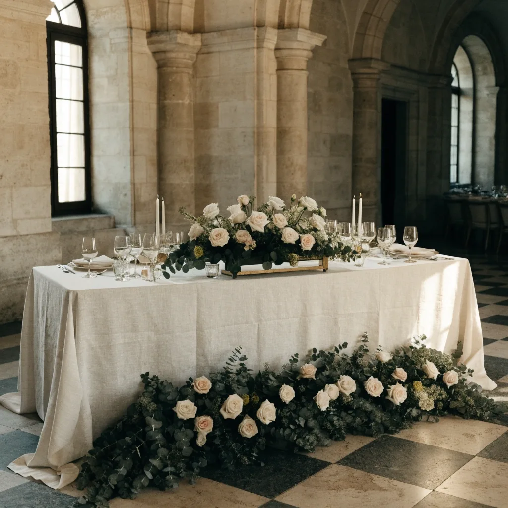 Décoration florale de table pour un mariage en France