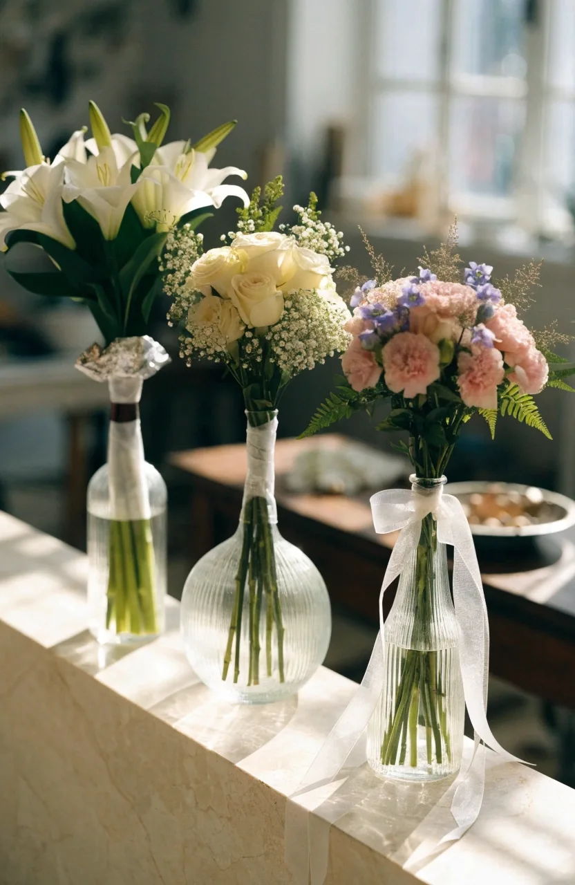 Trois bouquets Interflora pour un deuil, un mariage et une naissance